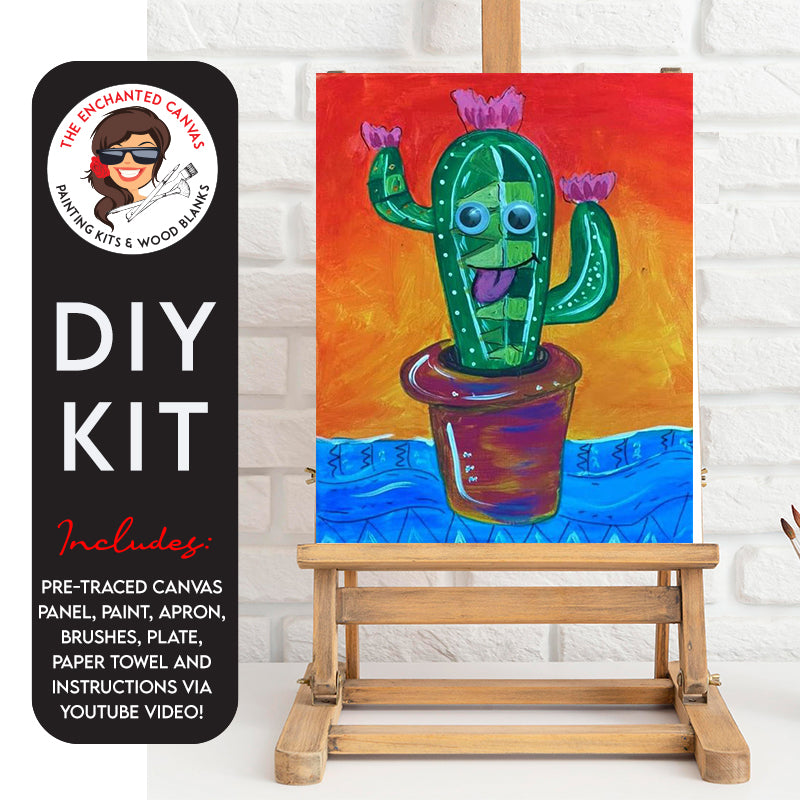 Crazy-Eyed Cactus DIY Painting Kit – The Enchanted Canvas