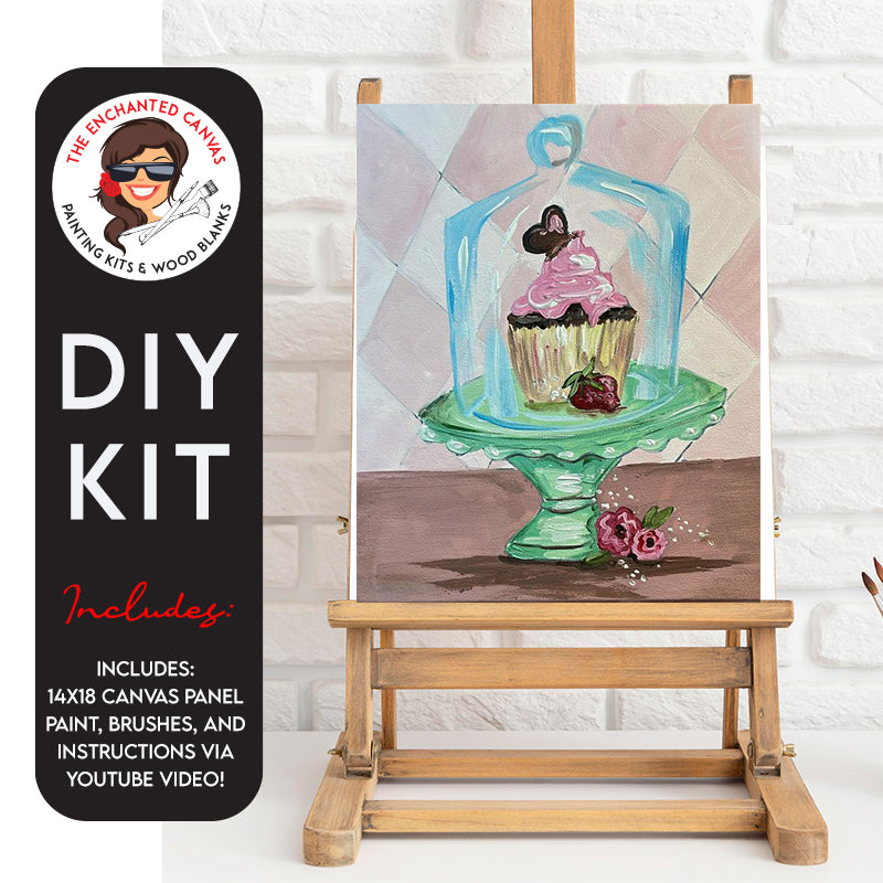 Cupcake Under Glass DIY Painting Kit