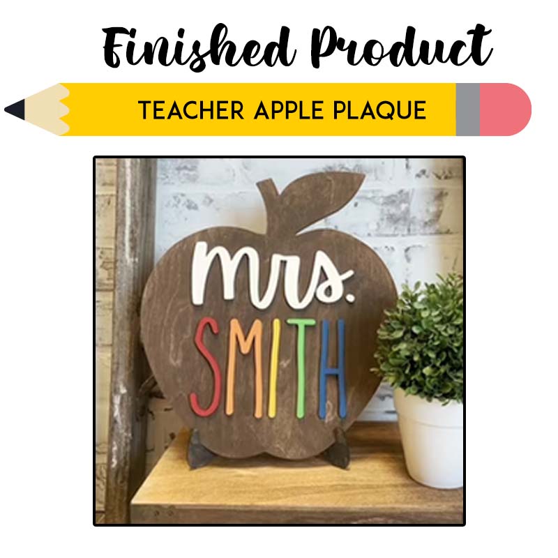 Personalized Teacher Name Apple Decor – The Enchanted Canvas