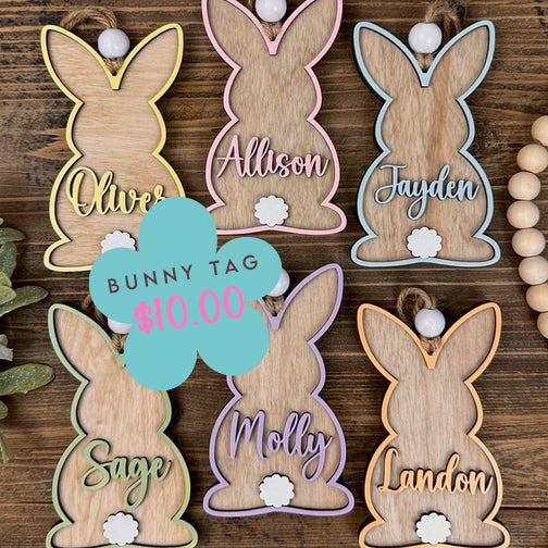 3d Personalized Easter Bunny Basket Tag