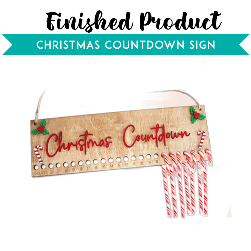 Wooden Christmas Countdown Candy Can Hold
