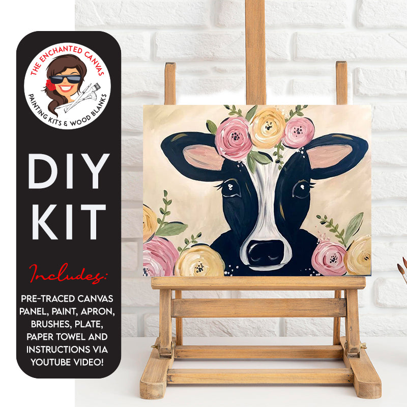 Cow with Flowers DIY Painting Kit