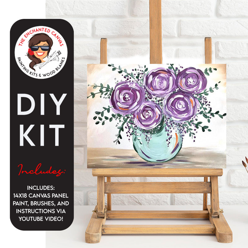 Purple Flowers DIY Painting Kit