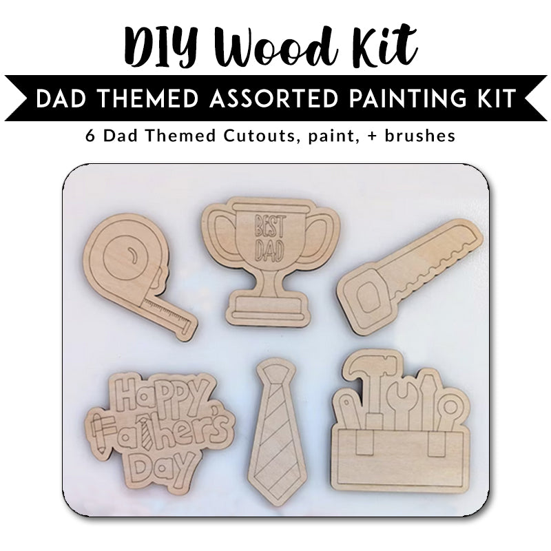 Dad Themed Cutouts Wood Painting Kit