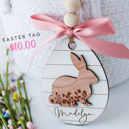 Eggcelent Easter Bunny Personalized Tag