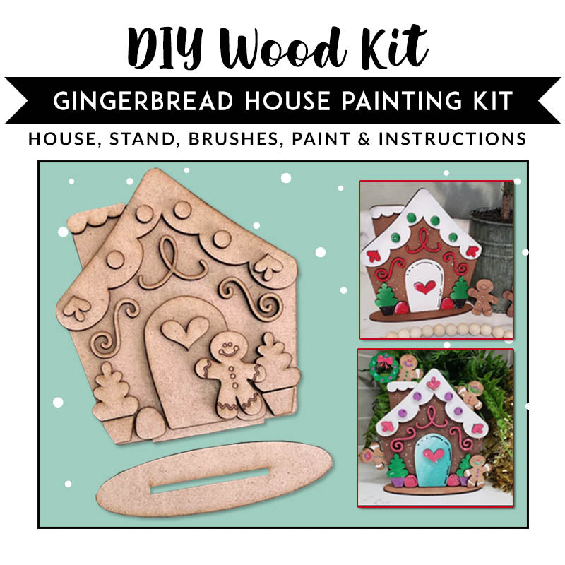 Gingerbread Holiday Painting Kit and Written Instructions — Petite