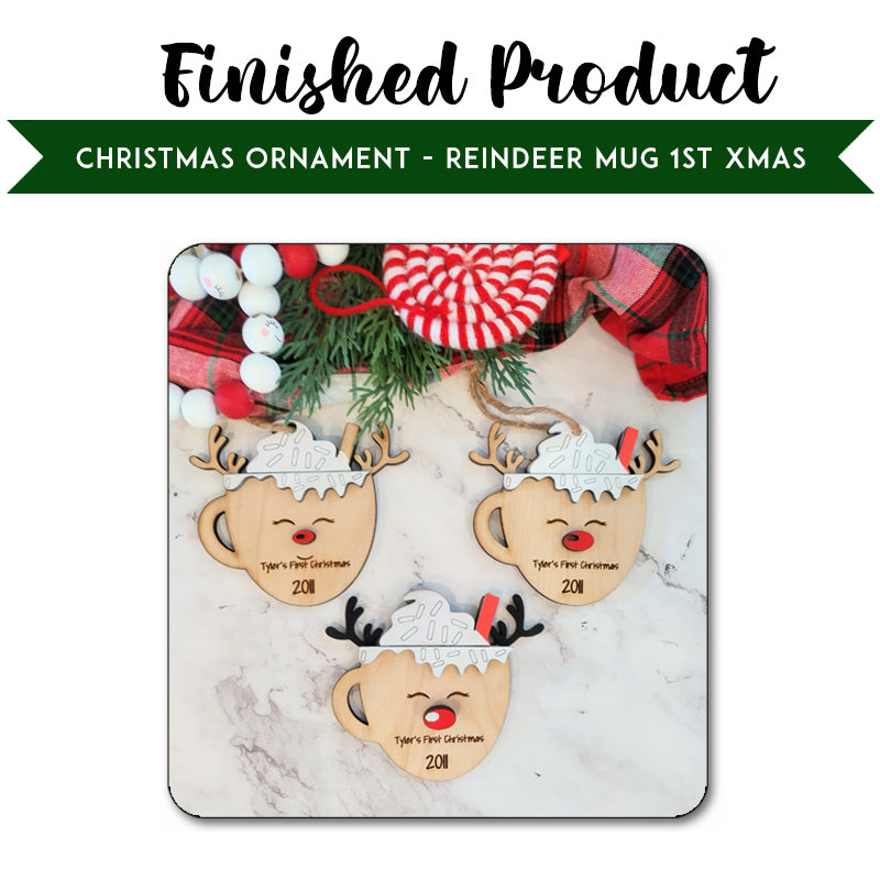 Personalized Reindeer Mug 1st Christmas Ornament