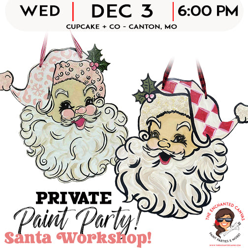 PRIVATE PARTY - Bookclub Santa Painting Workshop at Cupcake & Co.