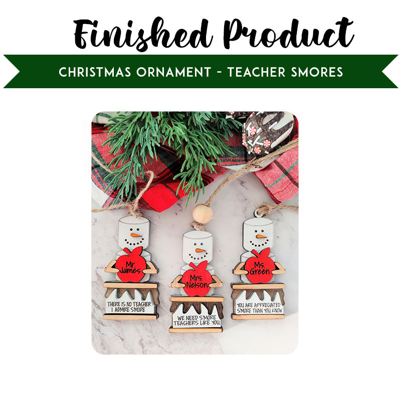 Personalized Teacher Smores Christmas Ornament