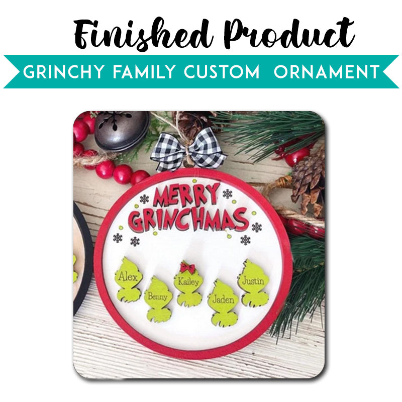 Grinchy Family Christmas Ornament