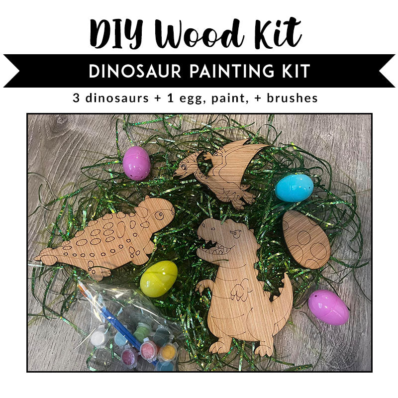 Dinosaur Themed Wood Paint Kit