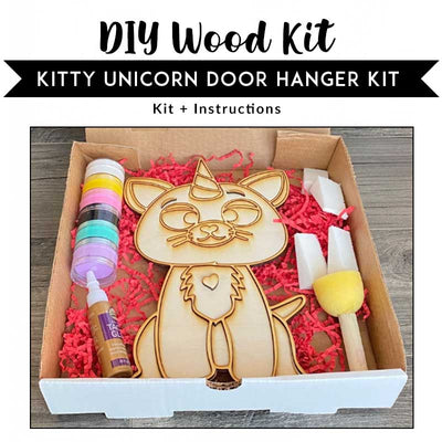 Kitty Unicorn Wood Painting Kit