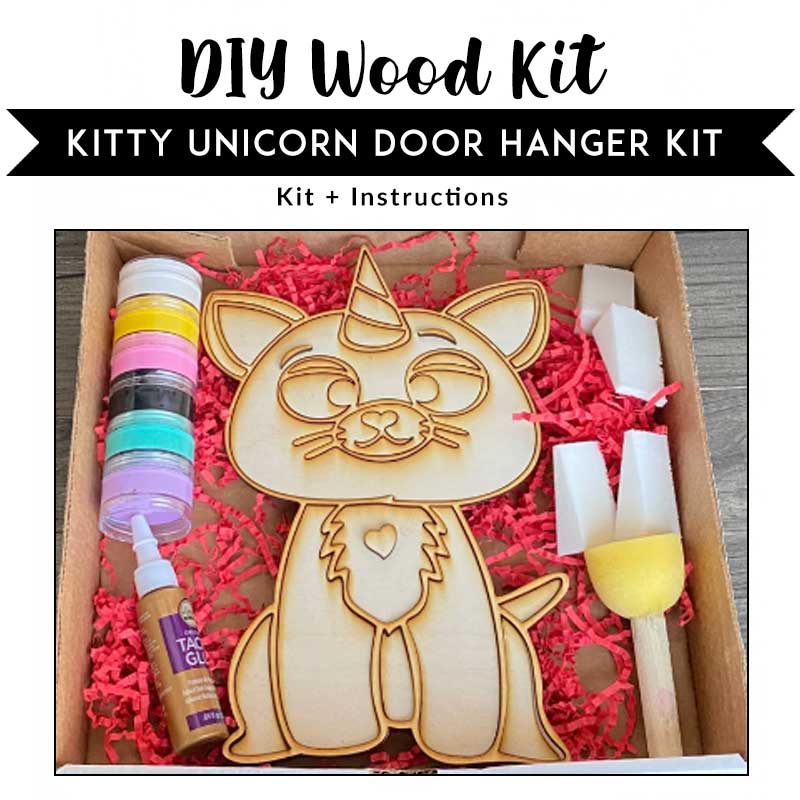 Kitty Unicorn Wood Painting Kit