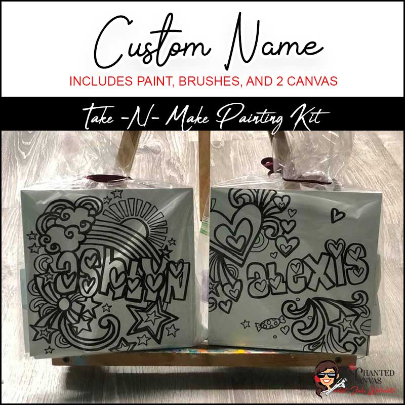 Custom Girl Name Canvas Painting Kit