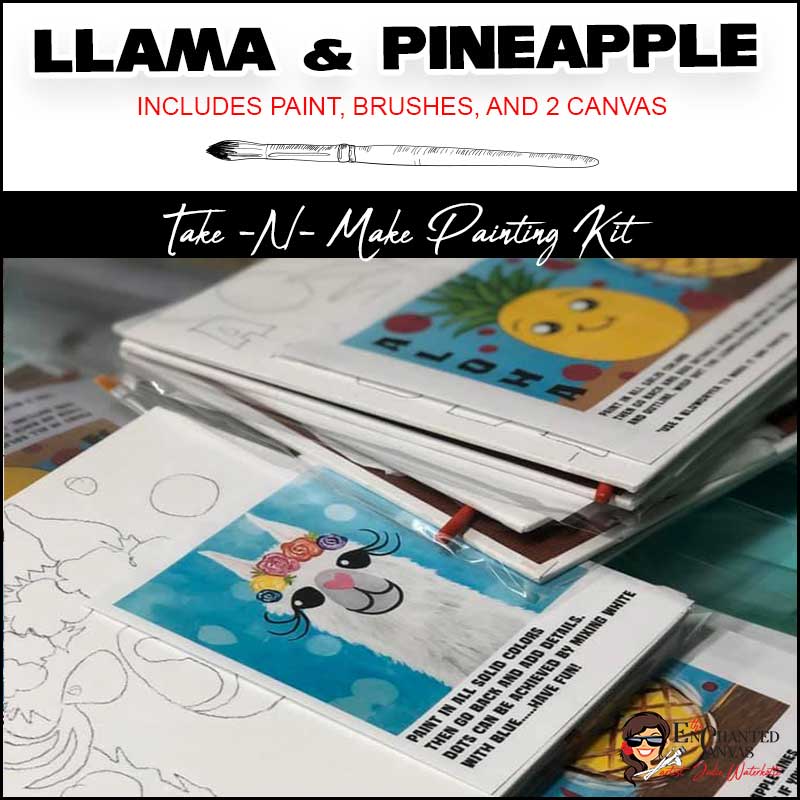Llama & Pineapple Canvas Painting Kit